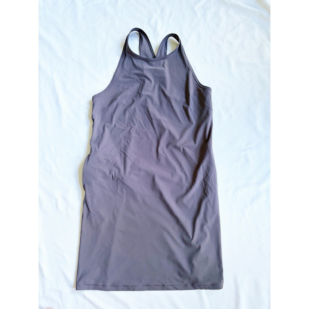 Lululemon Graphite Purple Early Morning Dress Size 8 Crossover Back